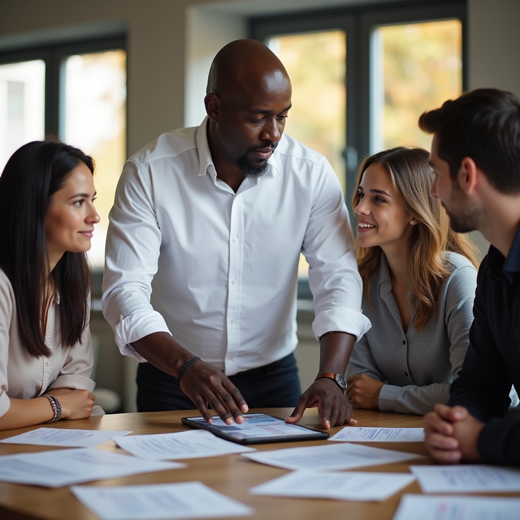 Sesiune de planificare sprint cu post-it-uri pe tablă albă